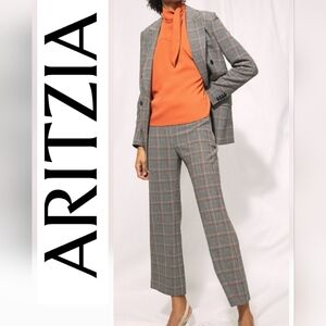 Aritzia Wilfred New Kick Flare Check Gray Plaid Pants